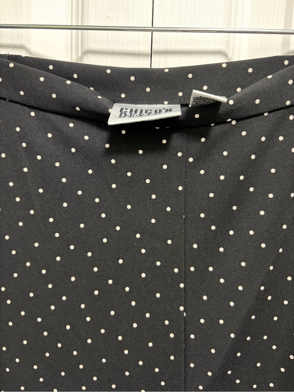 Chico's Black Maxi Skirt with White Polka Dots 2 - Picture 6 of 11